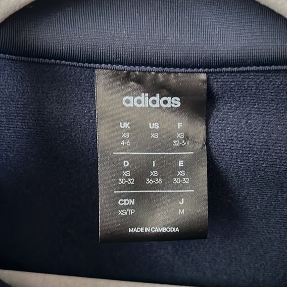Adidas Navy Zip Up Track Jacket Size XS - Picture 2 of 4